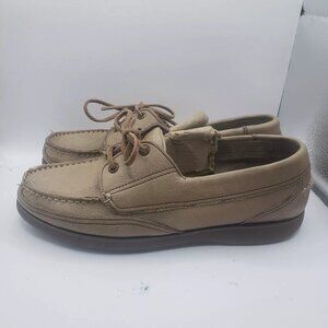 VTG Levis Tan‎ Leather Deck Boat Docksiders shoes Size Mens 9.5 D